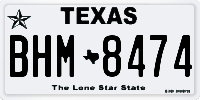 TX license plate BHM8474