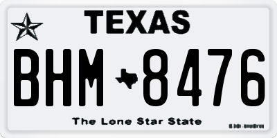 TX license plate BHM8476