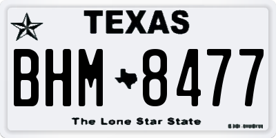 TX license plate BHM8477