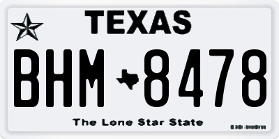 TX license plate BHM8478