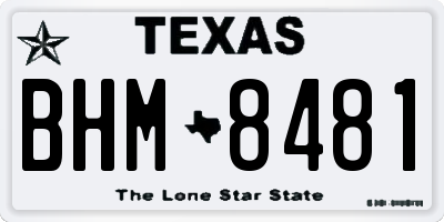 TX license plate BHM8481