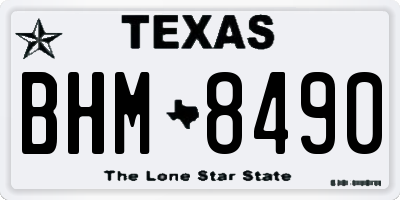 TX license plate BHM8490
