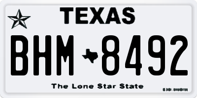 TX license plate BHM8492