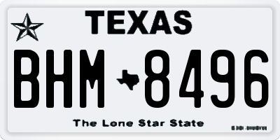 TX license plate BHM8496