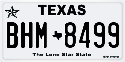 TX license plate BHM8499