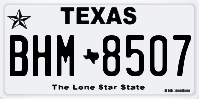 TX license plate BHM8507
