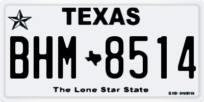 TX license plate BHM8514
