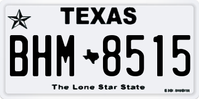 TX license plate BHM8515