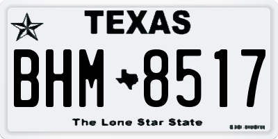 TX license plate BHM8517