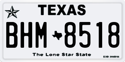 TX license plate BHM8518