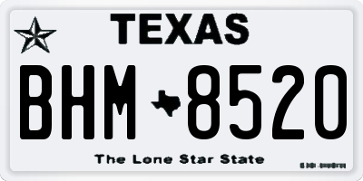 TX license plate BHM8520