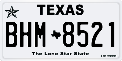 TX license plate BHM8521