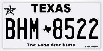 TX license plate BHM8522