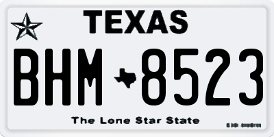 TX license plate BHM8523