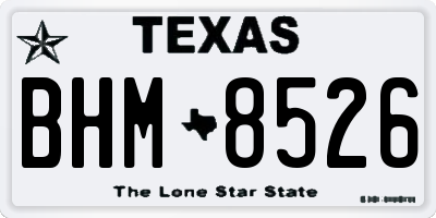 TX license plate BHM8526