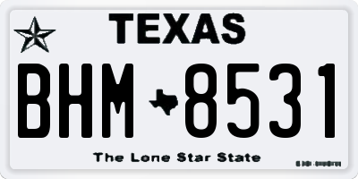 TX license plate BHM8531