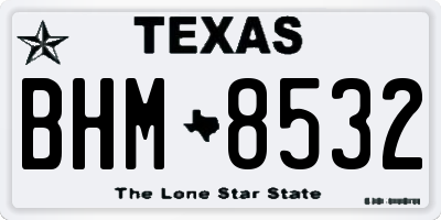 TX license plate BHM8532