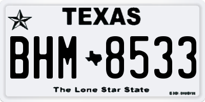 TX license plate BHM8533