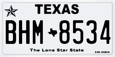 TX license plate BHM8534