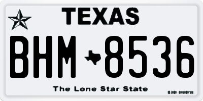 TX license plate BHM8536