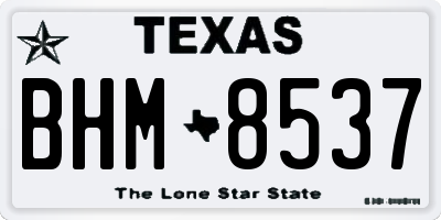 TX license plate BHM8537