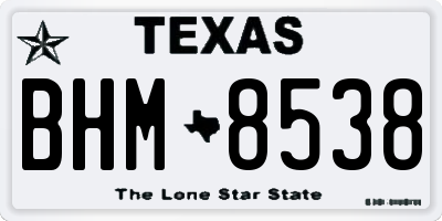 TX license plate BHM8538