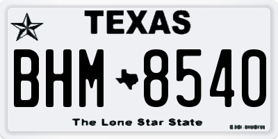 TX license plate BHM8540