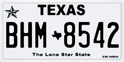 TX license plate BHM8542