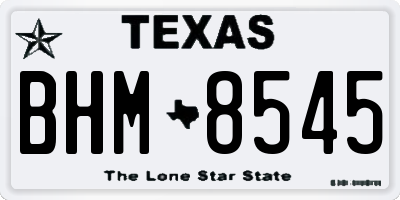 TX license plate BHM8545