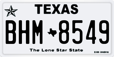 TX license plate BHM8549