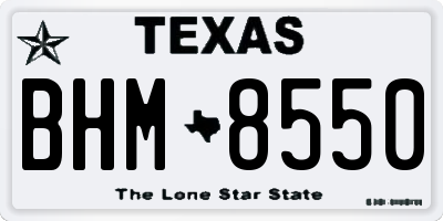 TX license plate BHM8550