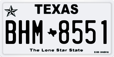 TX license plate BHM8551