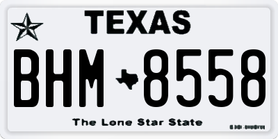 TX license plate BHM8558