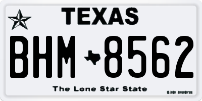 TX license plate BHM8562