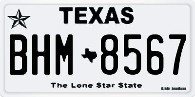 TX license plate BHM8567