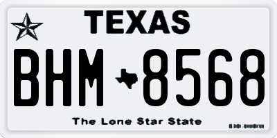 TX license plate BHM8568
