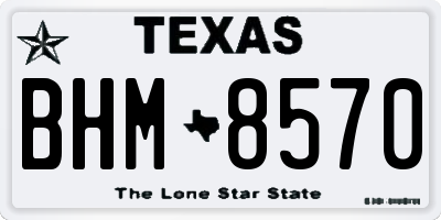 TX license plate BHM8570