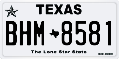 TX license plate BHM8581