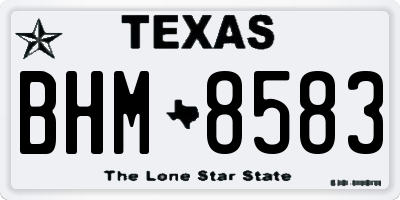 TX license plate BHM8583