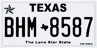 TX license plate BHM8587