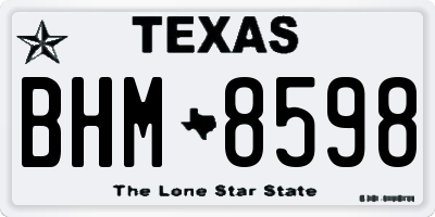 TX license plate BHM8598