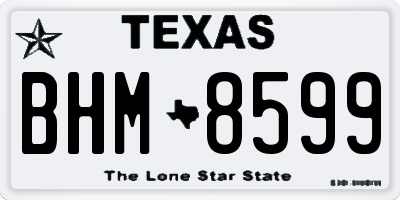 TX license plate BHM8599