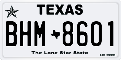 TX license plate BHM8601