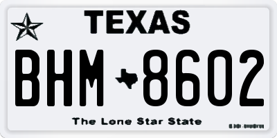 TX license plate BHM8602