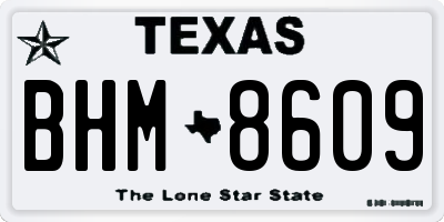 TX license plate BHM8609