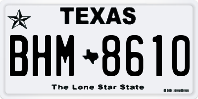 TX license plate BHM8610