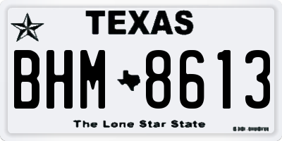 TX license plate BHM8613