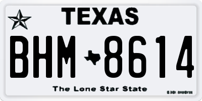 TX license plate BHM8614