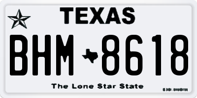 TX license plate BHM8618