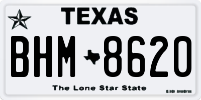 TX license plate BHM8620